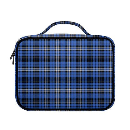 Black And Blue Tartan Pattern Print Briefcase Bible Bag