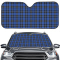 Black And Blue Tartan Pattern Print Car Windshield Sun Shade