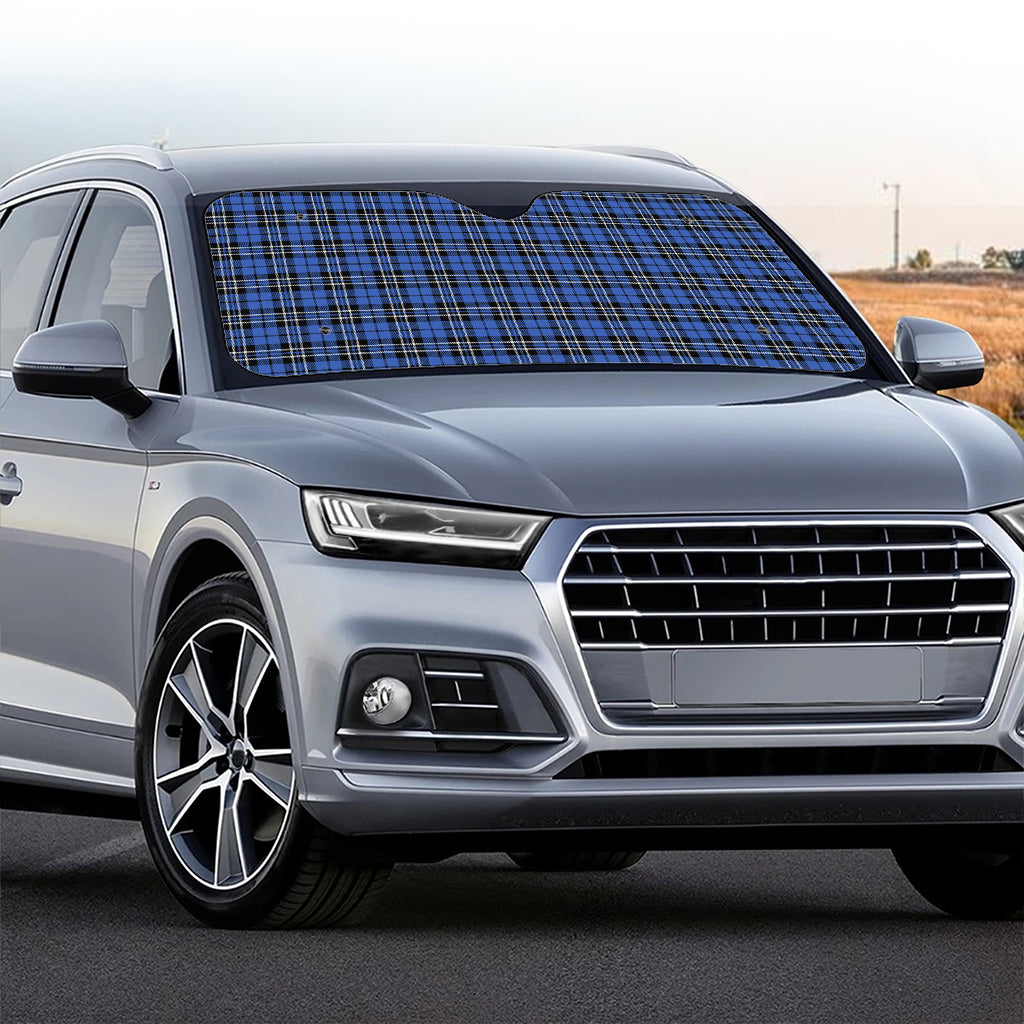 Black And Blue Tartan Pattern Print Car Windshield Sun Shade