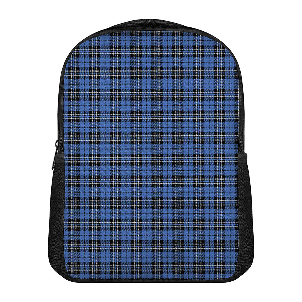 Black And Blue Tartan Pattern Print Casual Backpack