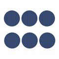 Black And Blue Tartan Pattern Print Coaster Set