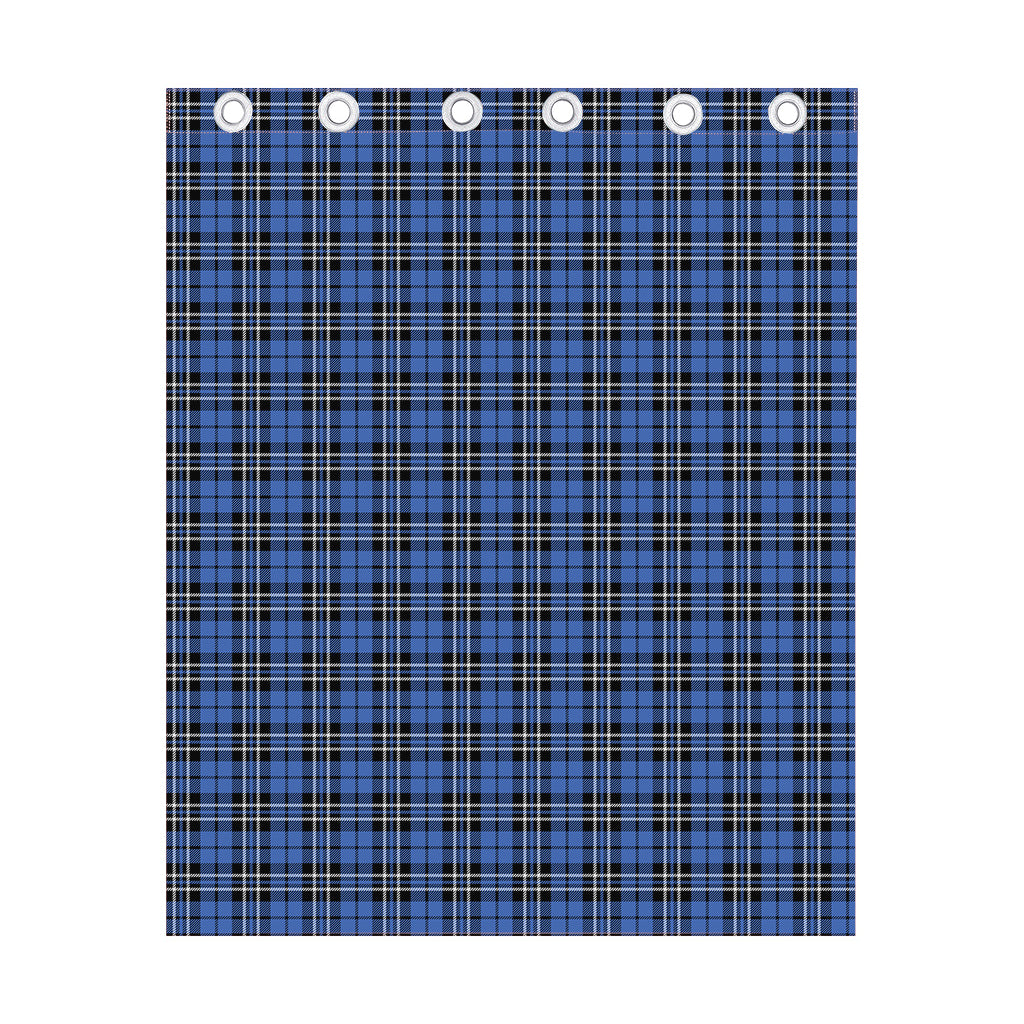 Black And Blue Tartan Pattern Print Curtain