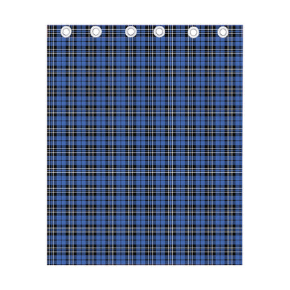Black And Blue Tartan Pattern Print Curtain