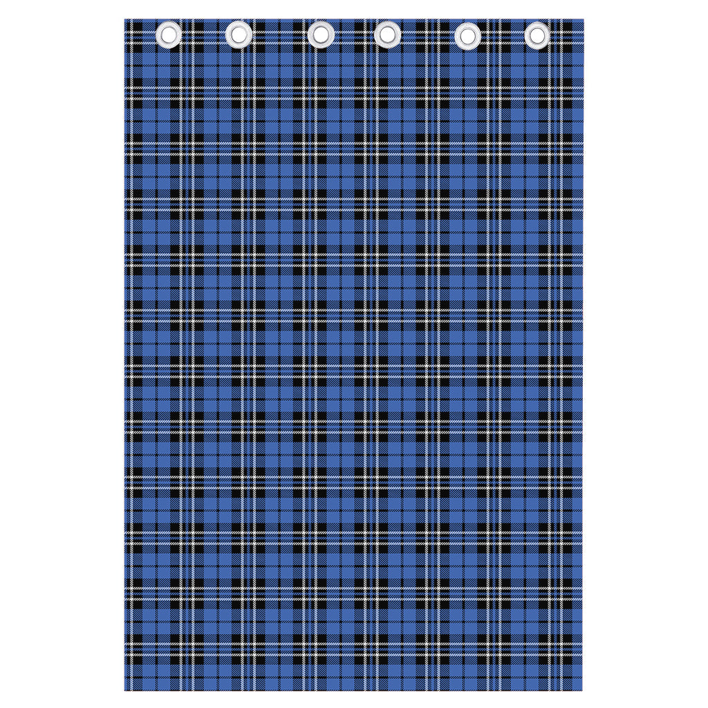 Black And Blue Tartan Pattern Print Curtain