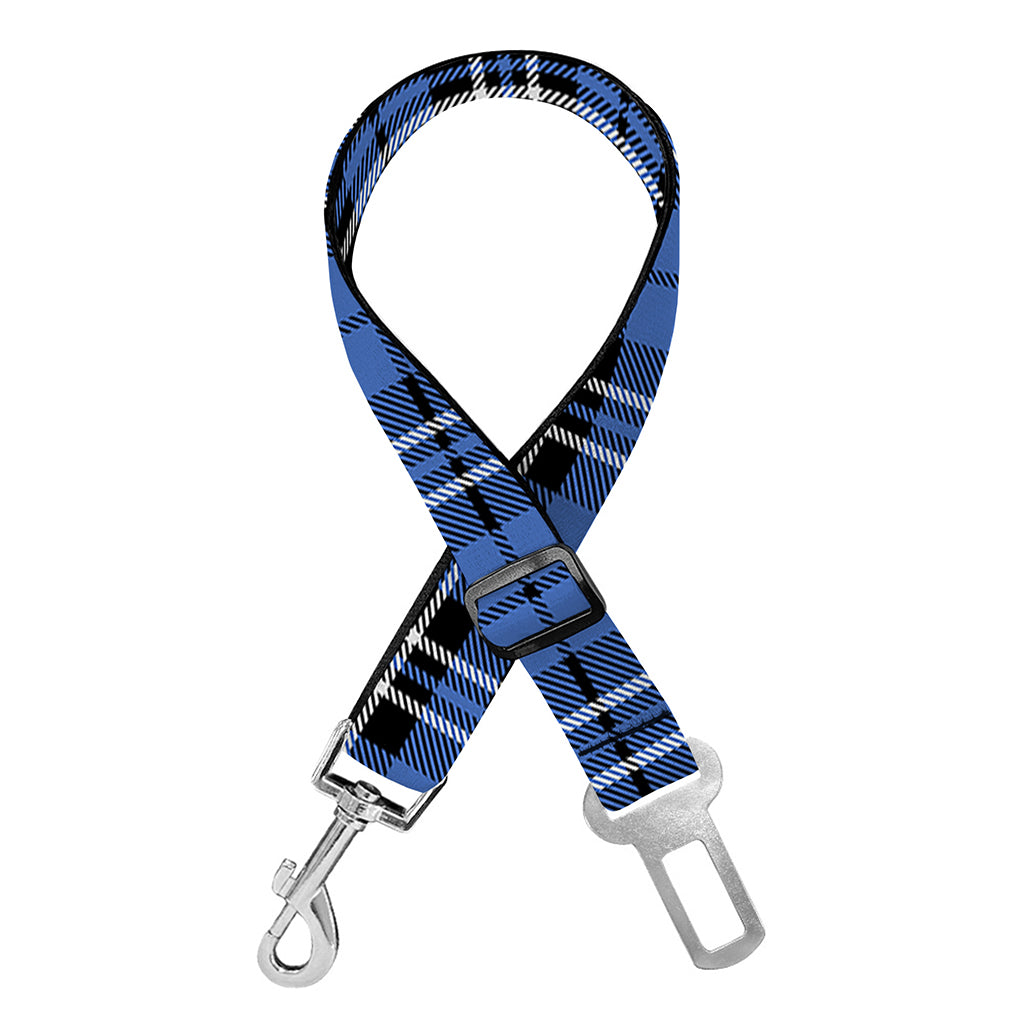 Black And Blue Tartan Pattern Print Dog Seat Belt