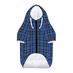 Black And Blue Tartan Pattern Print Dog Zip Up Hoodie