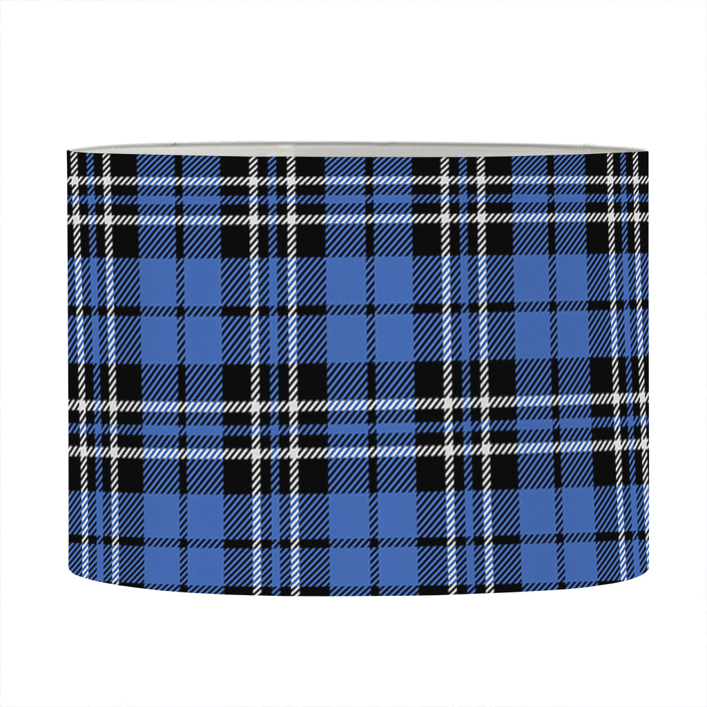 Black And Blue Tartan Pattern Print Drum Lamp Shade