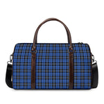 Black And Blue Tartan Pattern Print Duffle Bag