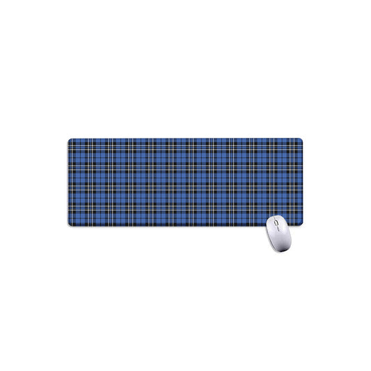 Black And Blue Tartan Pattern Print Extended Mouse Pad