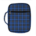 Black And Blue Tartan Pattern Print Front Pocket Bible Bag