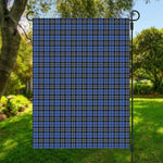 Black And Blue Tartan Pattern Print Garden Flag