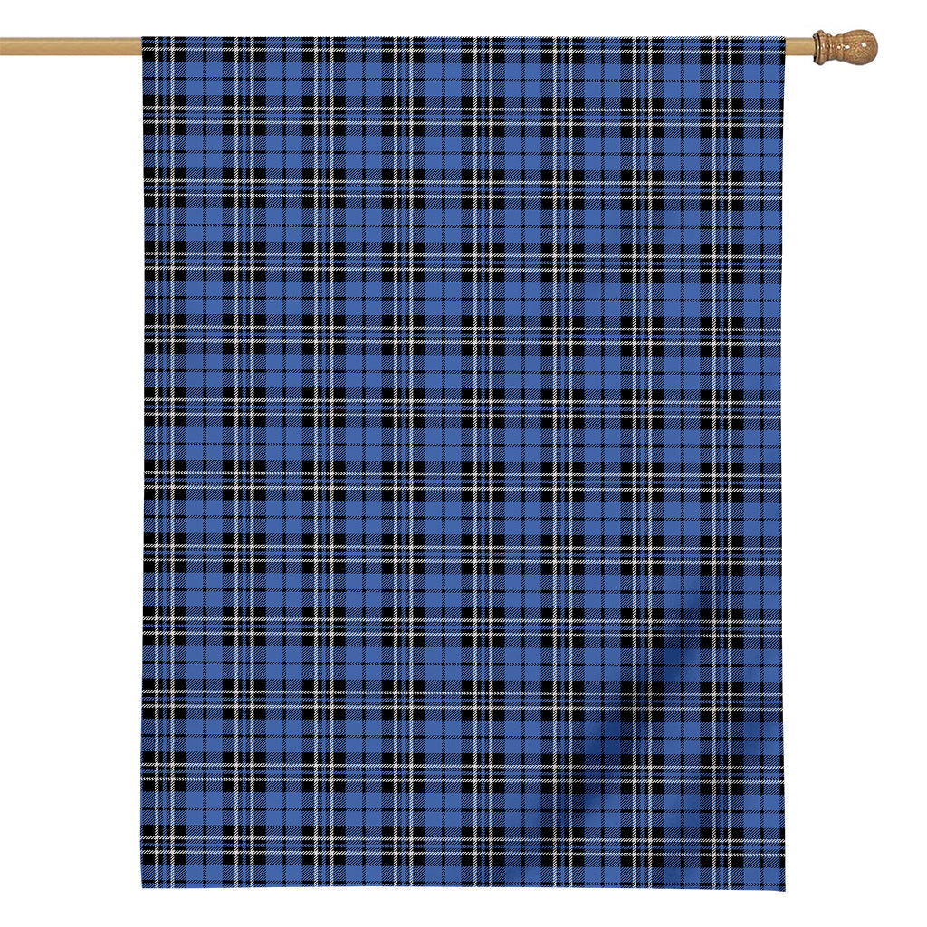 Black And Blue Tartan Pattern Print House Flag