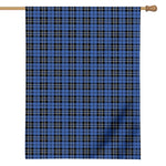 Black And Blue Tartan Pattern Print House Flag