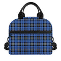 Black And Blue Tartan Pattern Print Insulated Lunch Bag