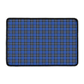 Black And Blue Tartan Pattern Print Kitchen Mat