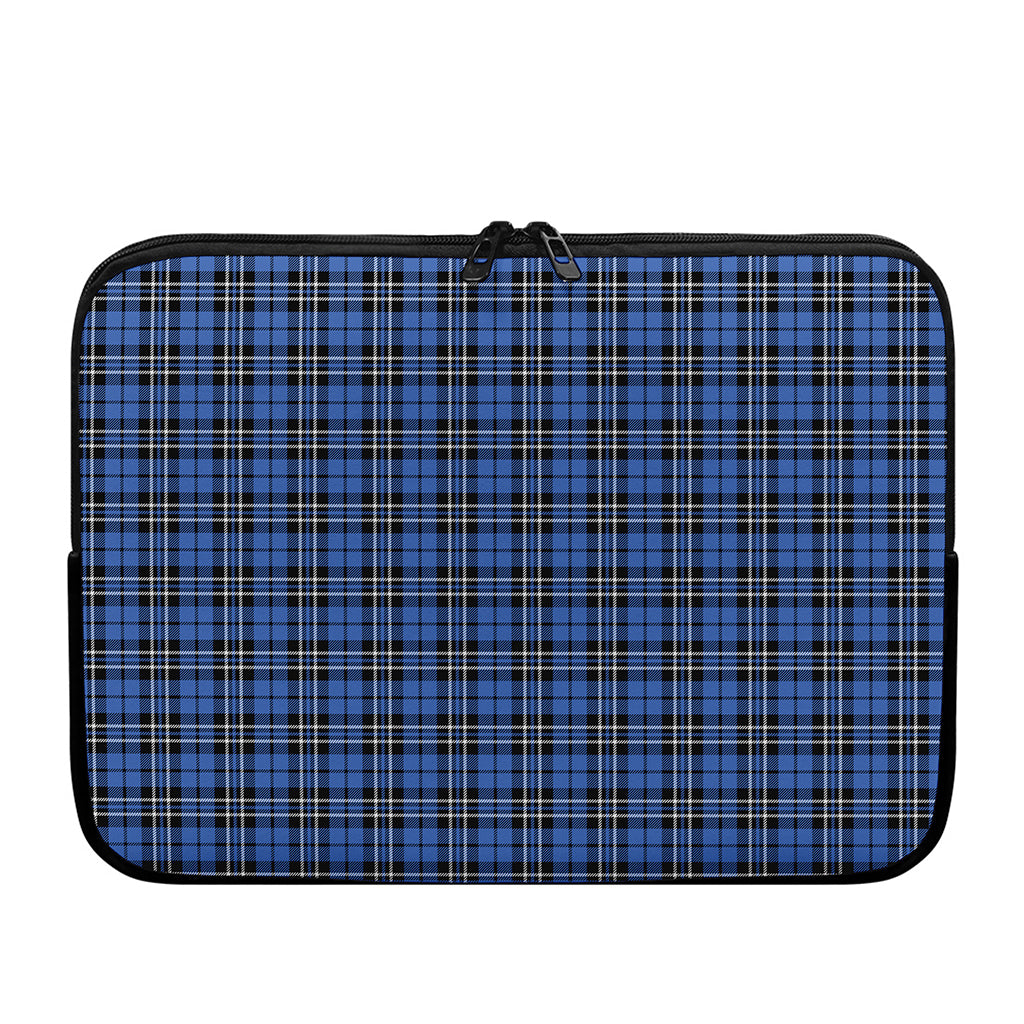 Black And Blue Tartan Pattern Print Laptop Sleeve