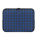 Black And Blue Tartan Pattern Print Laptop Sleeve