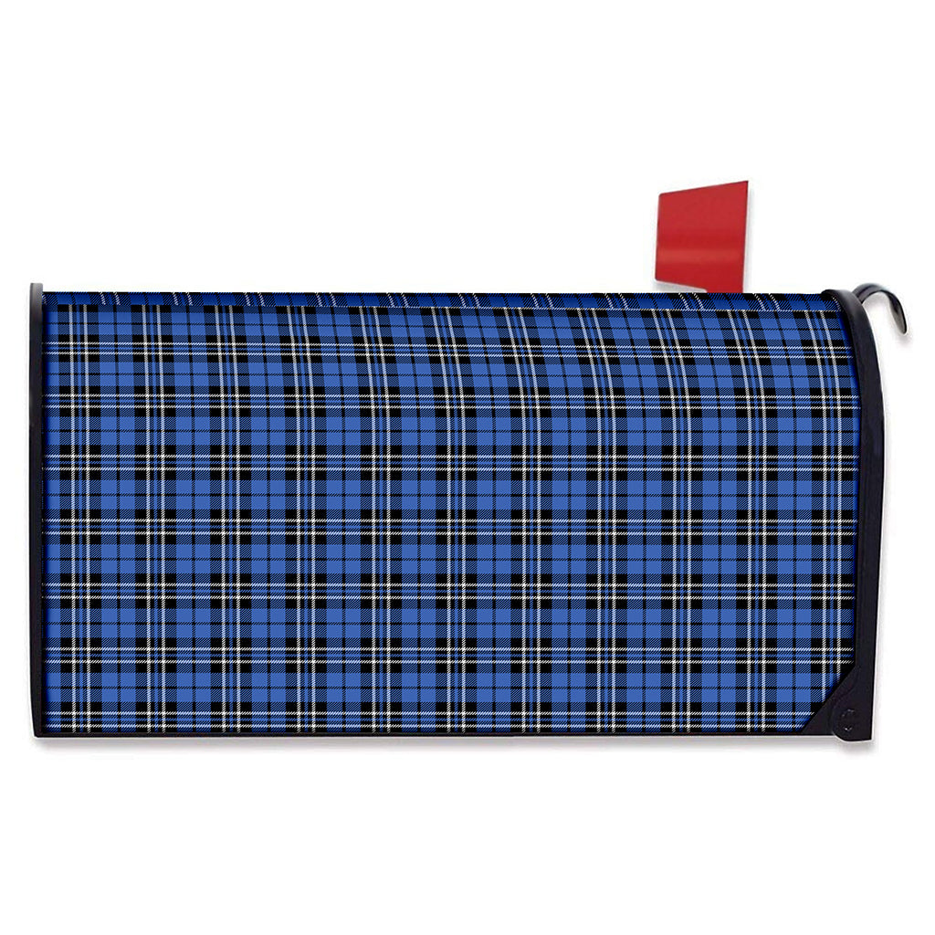 Black And Blue Tartan Pattern Print Mailbox Cover