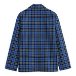 Black And Blue Tartan Pattern Print Men's Blazer