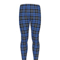 Black And Blue Tartan Pattern Print Men's Leggings