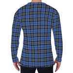 Black And Blue Tartan Pattern Print Men's Long Sleeve T-Shirt