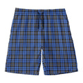 Black And Blue Tartan Pattern Print Men's Swim Trunks