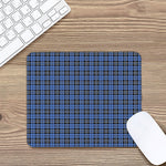 Black And Blue Tartan Pattern Print Mouse Pad