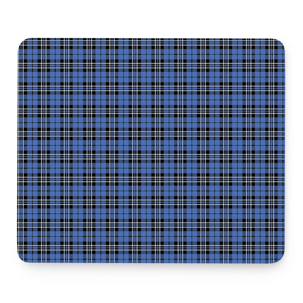 Black And Blue Tartan Pattern Print Mouse Pad
