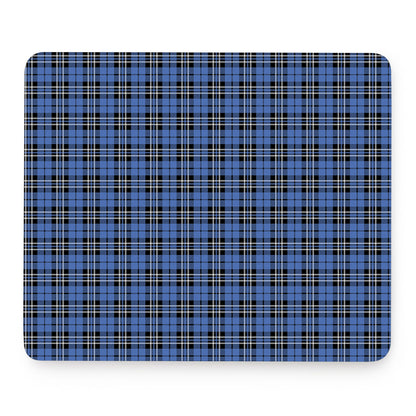 Black And Blue Tartan Pattern Print Mouse Pad