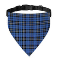 Black And Blue Tartan Pattern Print Over The Collar Dog Bandana