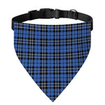 Black And Blue Tartan Pattern Print Over The Collar Dog Bandana