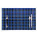 Black And Blue Tartan Pattern Print Placemat