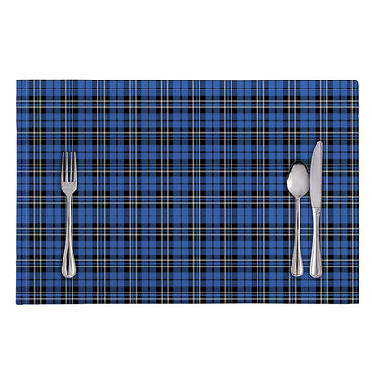 Black And Blue Tartan Pattern Print Placemat