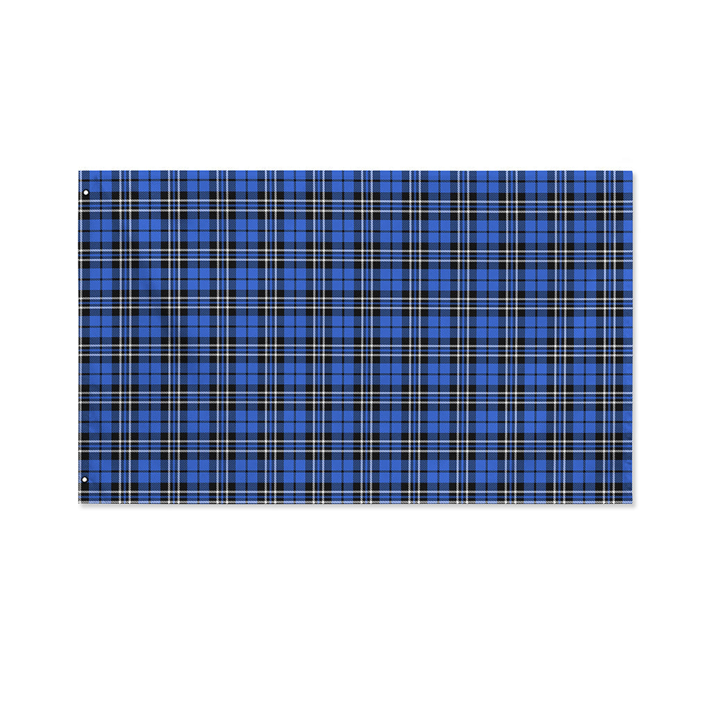 Black And Blue Tartan Pattern Print Polyester Flag