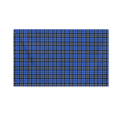 Black And Blue Tartan Pattern Print Polyester Flag