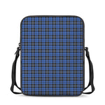 Black And Blue Tartan Pattern Print Rectangular Crossbody Bag