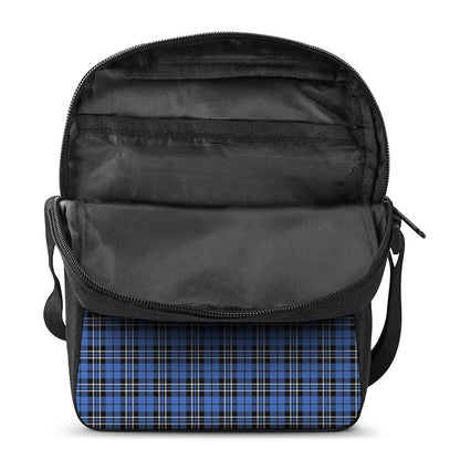 Black And Blue Tartan Pattern Print Rectangular Crossbody Bag