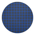 Black And Blue Tartan Pattern Print Round Blanket