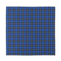 Black And Blue Tartan Pattern Print Silk Bandana