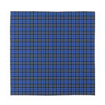 Black And Blue Tartan Pattern Print Silk Bandana