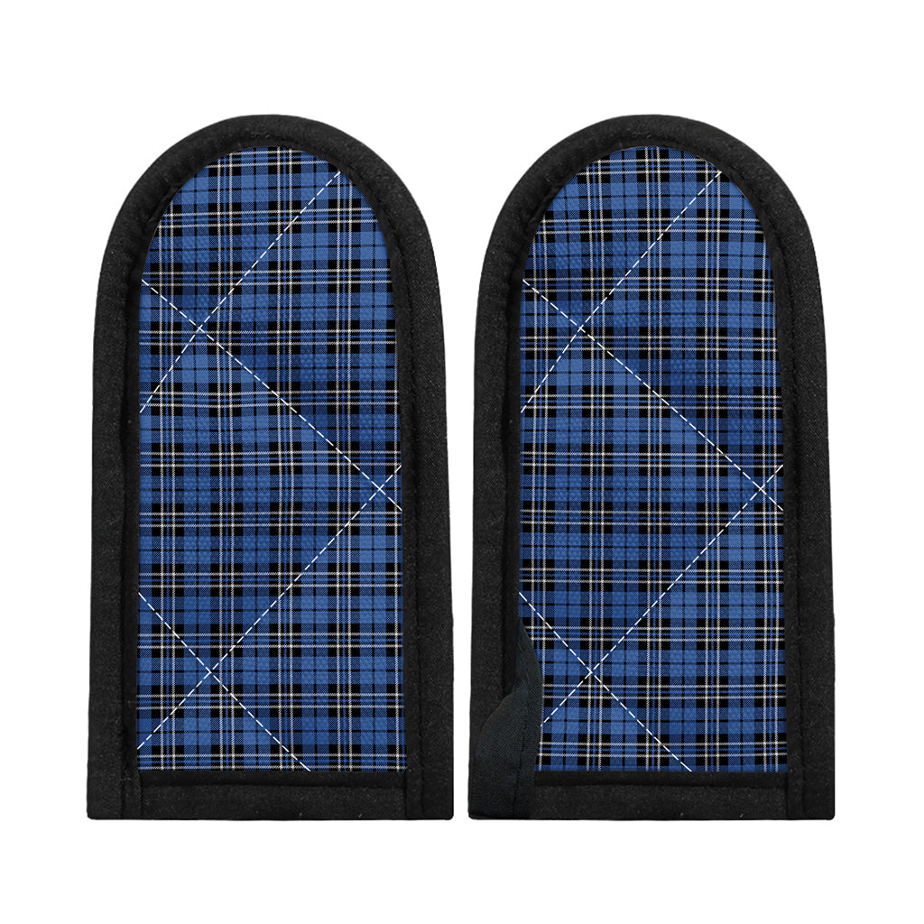 Black And Blue Tartan Pattern Print Skillet Handle Cover
