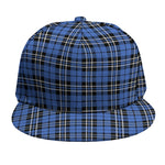 Black And Blue Tartan Pattern Print Snapback Cap