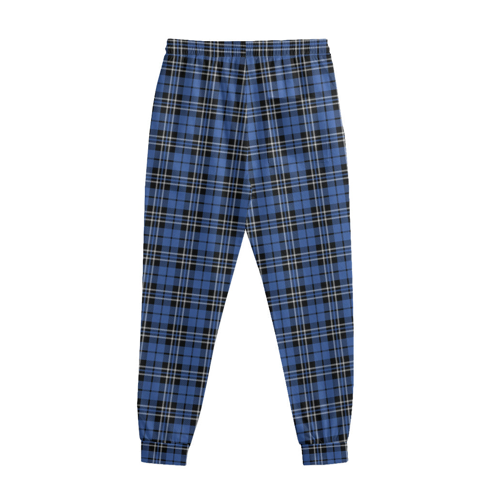 Black And Blue Tartan Pattern Print Sweatpants