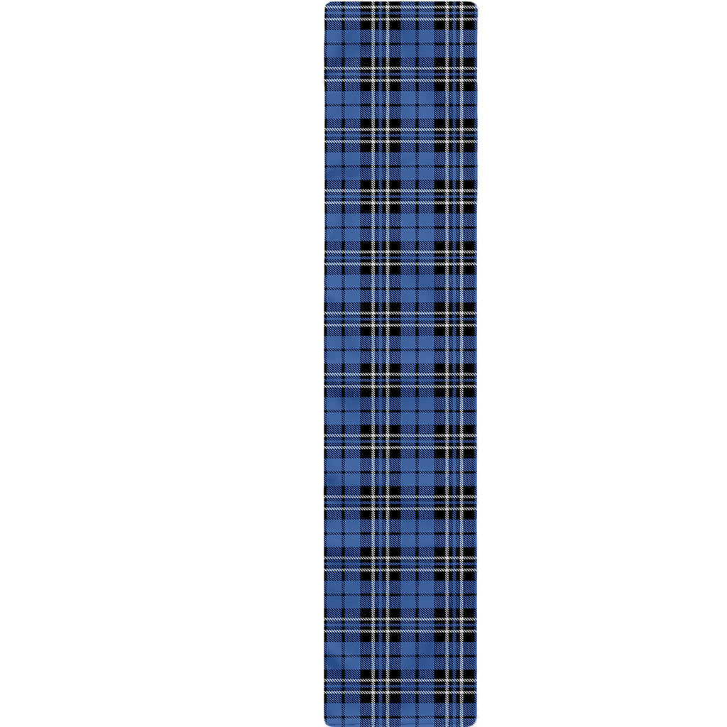 Black And Blue Tartan Pattern Print Table Runner