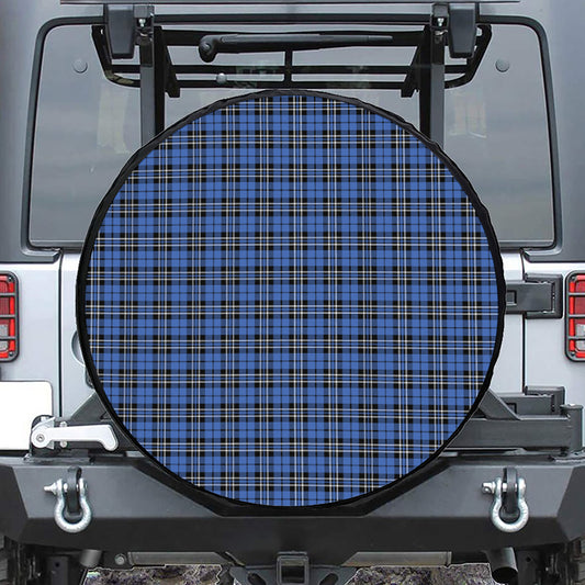 Black And Blue Tartan Pattern Print Tire Cover