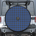 Black And Blue Tartan Pattern Print Tire Cover With Camera Hole