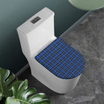 Black And Blue Tartan Pattern Print Toilet Lid Cover