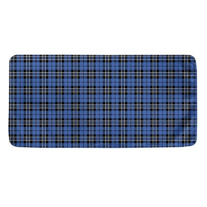 Black And Blue Tartan Pattern Print Towel