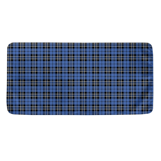 Black And Blue Tartan Pattern Print Towel