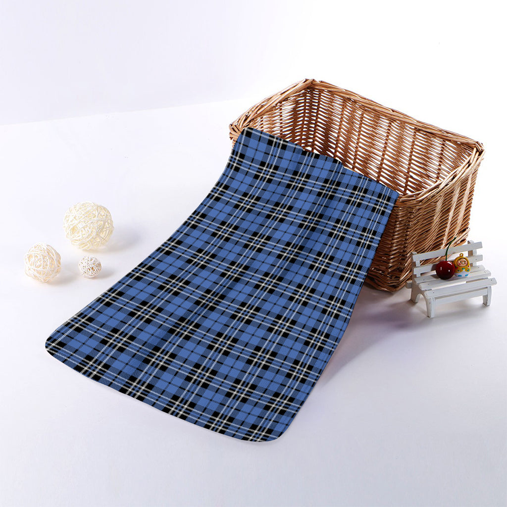 Black And Blue Tartan Pattern Print Towel